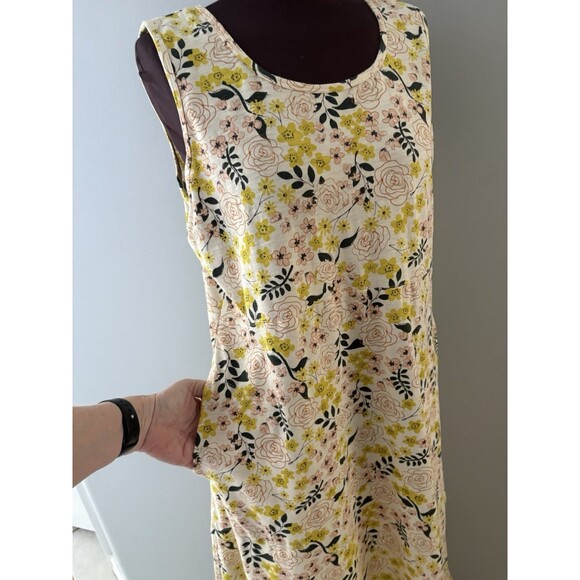 Duluth Trading Co Maxi Dress Womens L Yellow Floral Prairie To ‘n’ Flow High Low - Picture 3 of 15